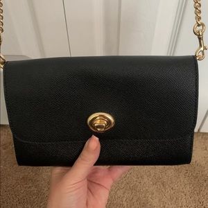 Coach crossbody purse handbag black chain strap